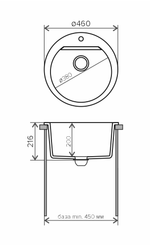 Мойка POLYGRAN ATOL-460 белый хлопок №36