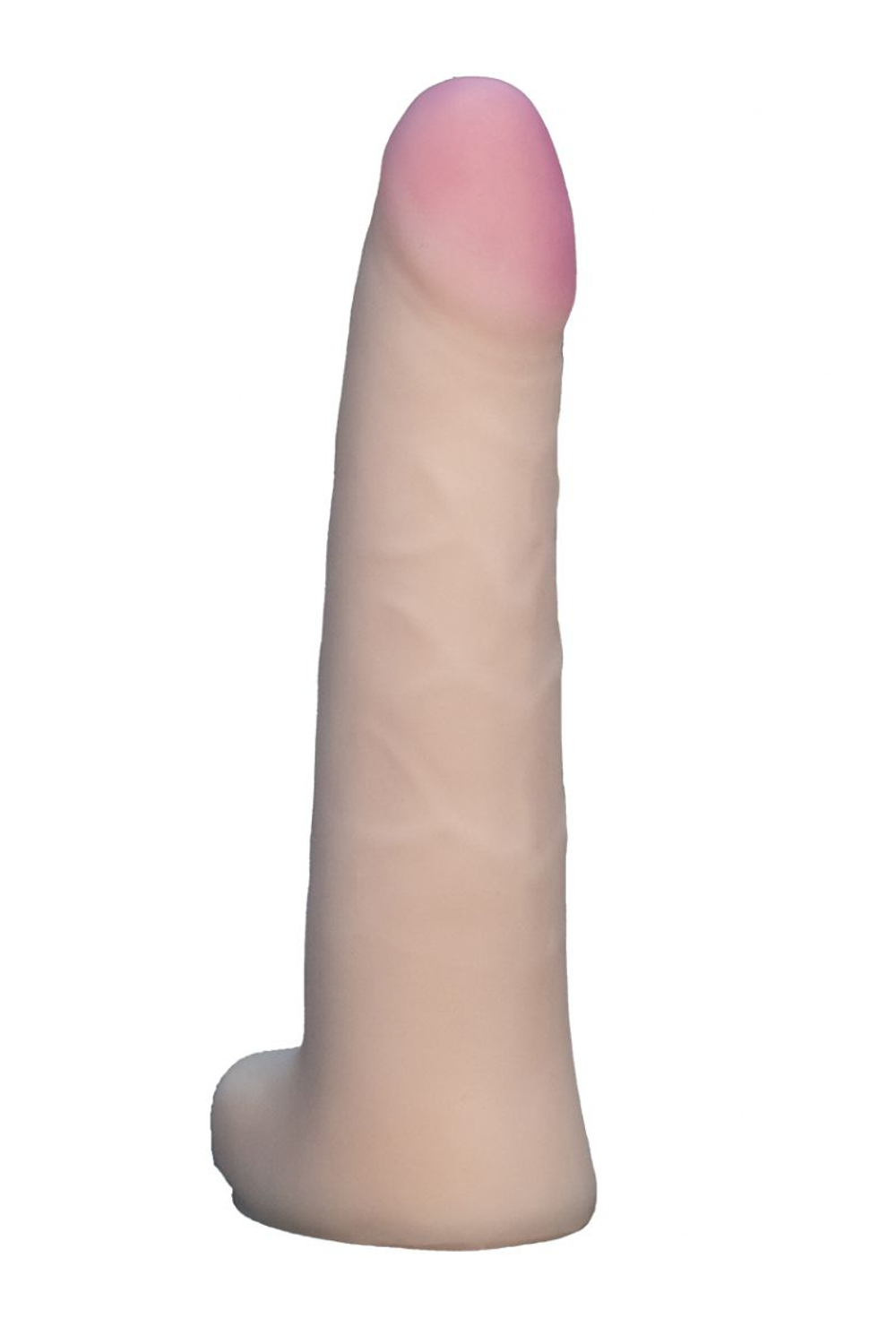 Телесная насадка харнесс из неоскин с мошонкой - 18 см. (Цвет: телесный)