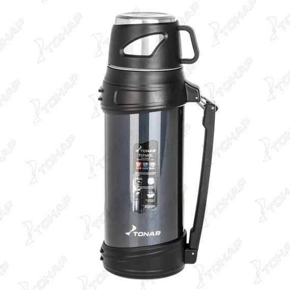 Термос (T-KD-9010-2) 2000ML синий (крышка-кружка, доп.пл.чашка, ручка) TONAR