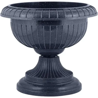 Вазон на ножке большой D 395 мм, тёмный камень