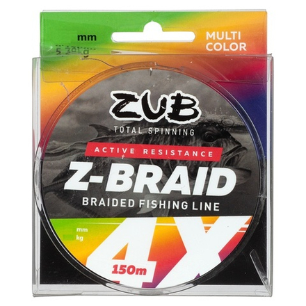 Шнур ZUB Z -BRAID MULTICOLOR 150m 0,22мм