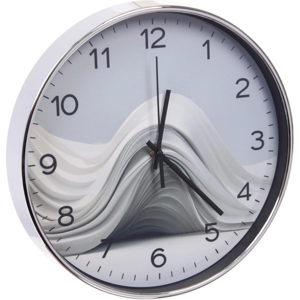 Часы настенные «HOME STYLE» 30см Абстракция, серебристый корпус