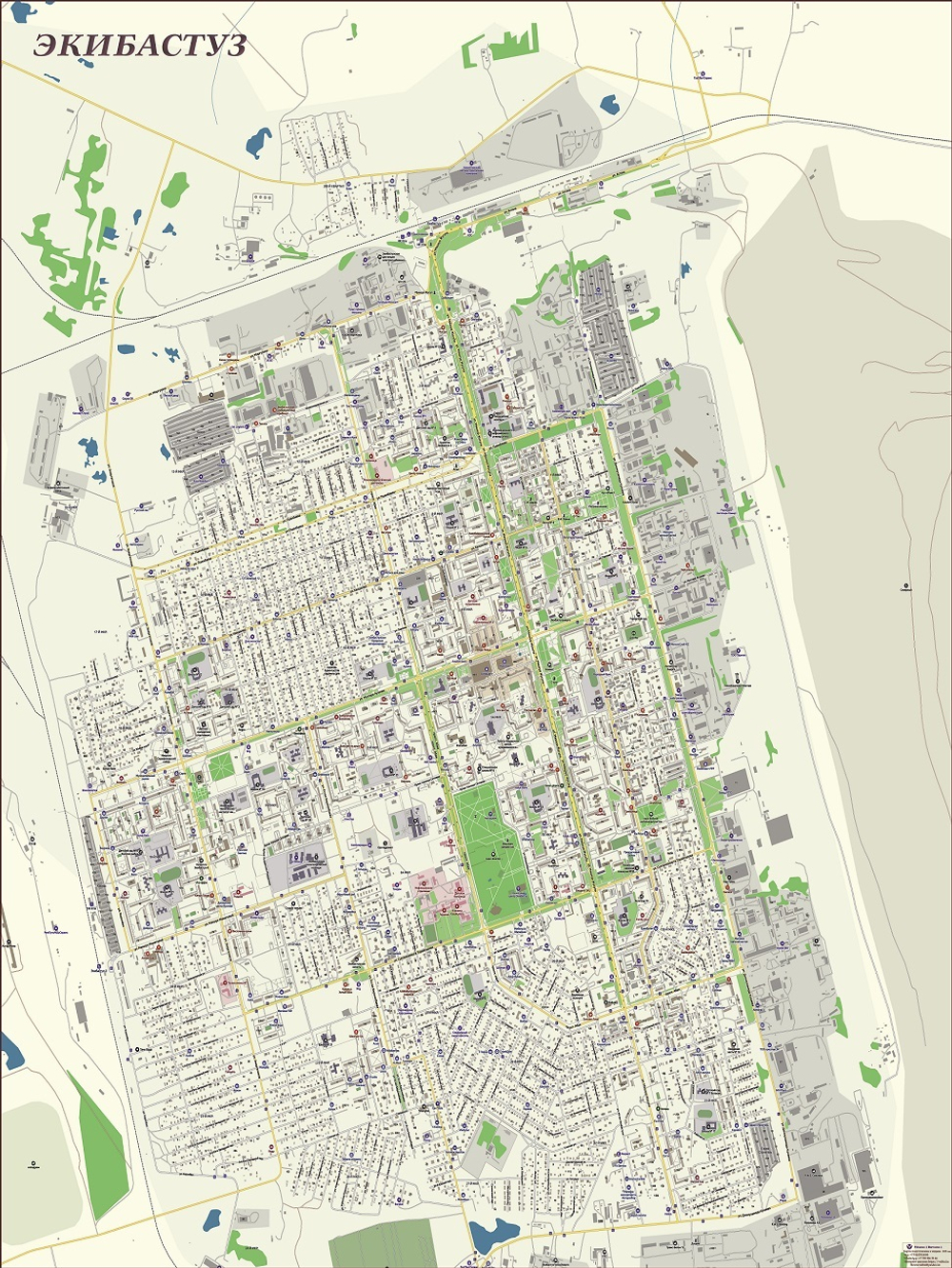 План схема города Экибастуз (150 на 200 см)2025 год