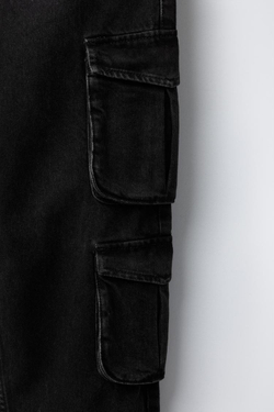 ZARA ДЖИНСЫ MULTICARGO, ЧЕРНЫЙ