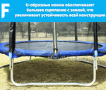 Батут с сеткой и лестницей, диаметр 12 футов