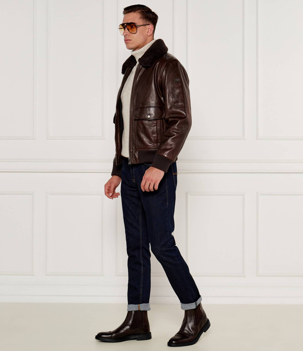 Кожаное челси Calev BOSS BLACK - коричневый(50529227)