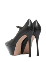 Женские кожаные туфли черные на платформе