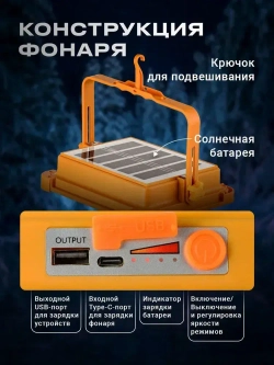 Солнечный фонарь для кемпинга, портативный перезаряжаемый светодиодный уличный прожектор, аккумулятор емкостью 12000 мАч, 5 режимов освещения