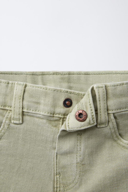 ZARA ШОРТЫ ПРЯМОГО КРОЯ ИЗ ТВИЛА, СВЕТЛЫЙ ХАКИ