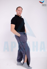 Брюки ортопедические с молниями по бокам. Размер XL (50-52). Цвет Т-СЕРЫЙ ТРИКОТАЖ. Рост 170/176