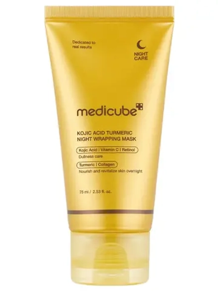Medicube Ночная маска-пленка с куркумой и коллагеном против пигментации Kojic Acid Turmeric Night Wrapping Mask 75 мл