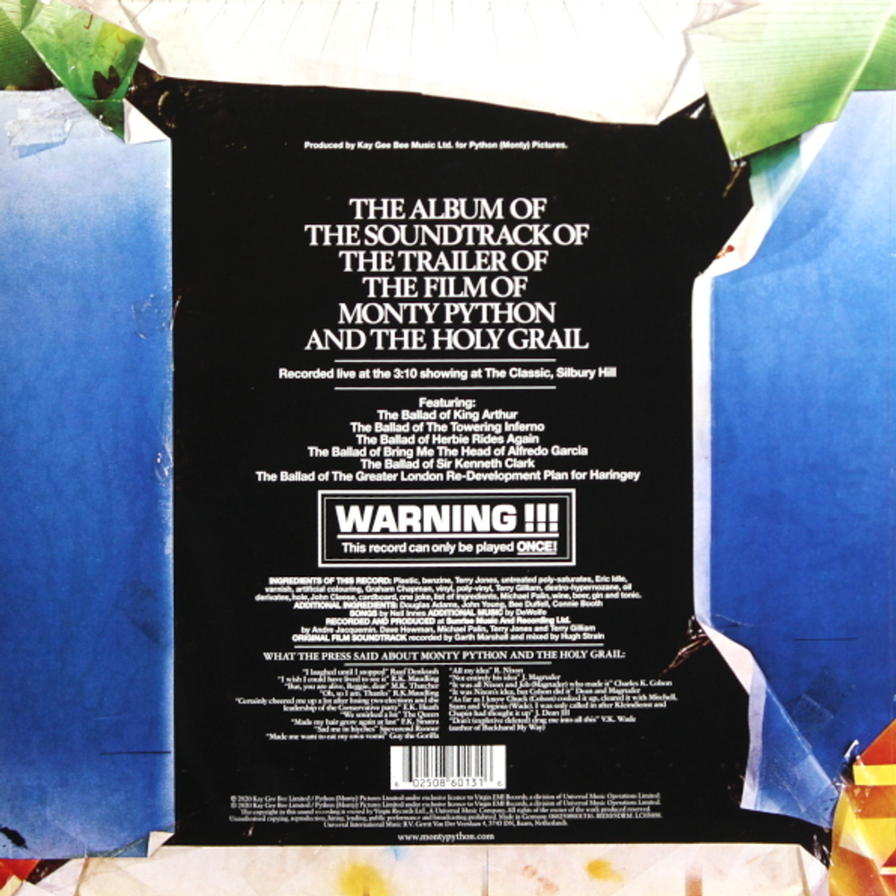 Soundtrack / Monty Python: The Album Of The Soundtrack Of The Trailer Of The Film Of Monty Python And The Holy Grail (Executive Version)(Picture Disc)(LP)