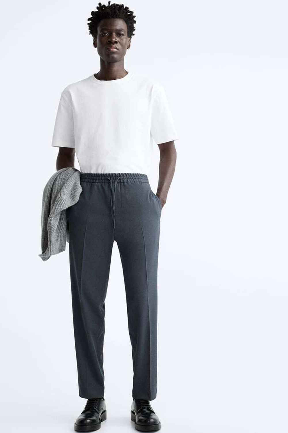 ZARA БРЮКИ-ДЖОГГЕРЫ КОМФОРТНОЙ ПОСАДКИ, СИНИЙ