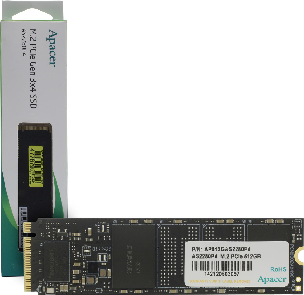 Накопитель SSD 512 Gb M.2 2280 M Apacer AS2280P4 &lt;AP512GAS2280P4-1&gt;