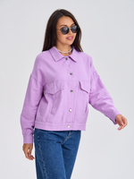 Джинсовая куртка женская лиловая