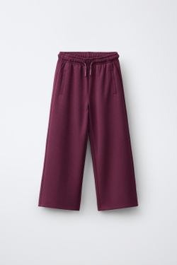 ZARA СПОРТИВНЫЕ БРЮКИ WIDE LEG, МАЛИНОВЫЙ