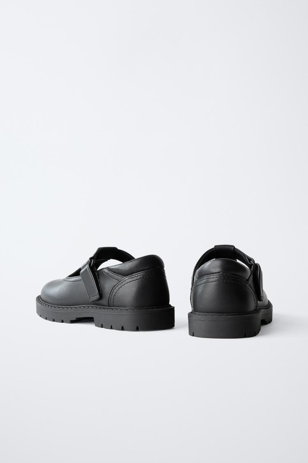 ZARA КОЖАНЫЕ ТУФЛИ, ЧЕРНЫЙ