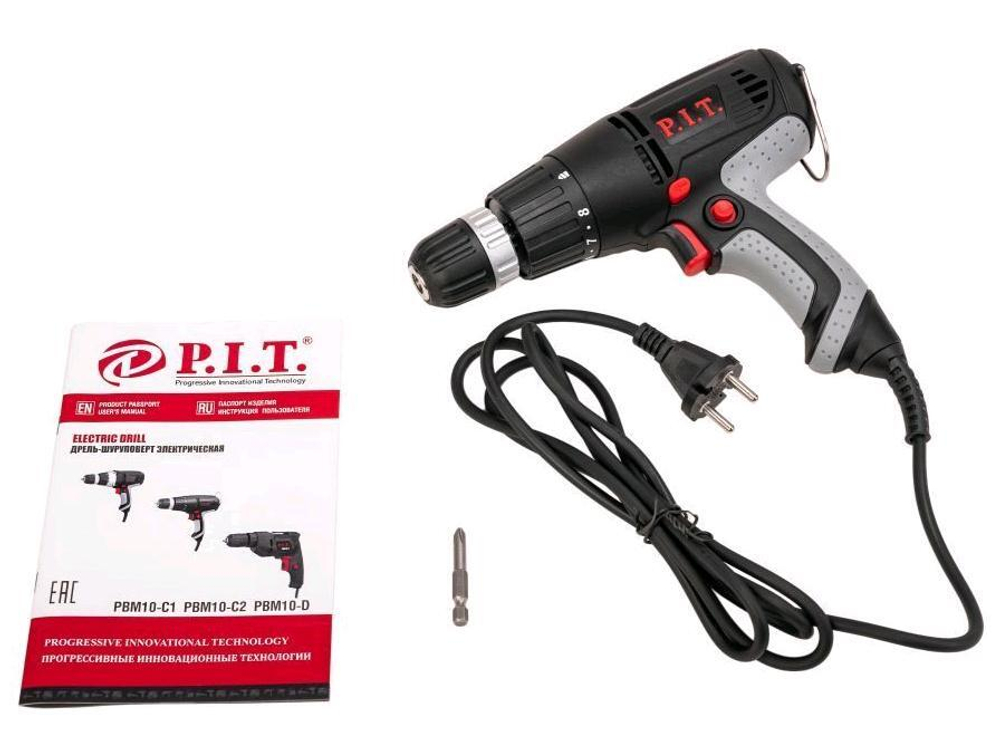 Дрель - шуруп. PBM10-C1 Мастер (400Вт,БЗП,1 скор.0-800об/мин.мет.10/дер.25мм)  P.I.T