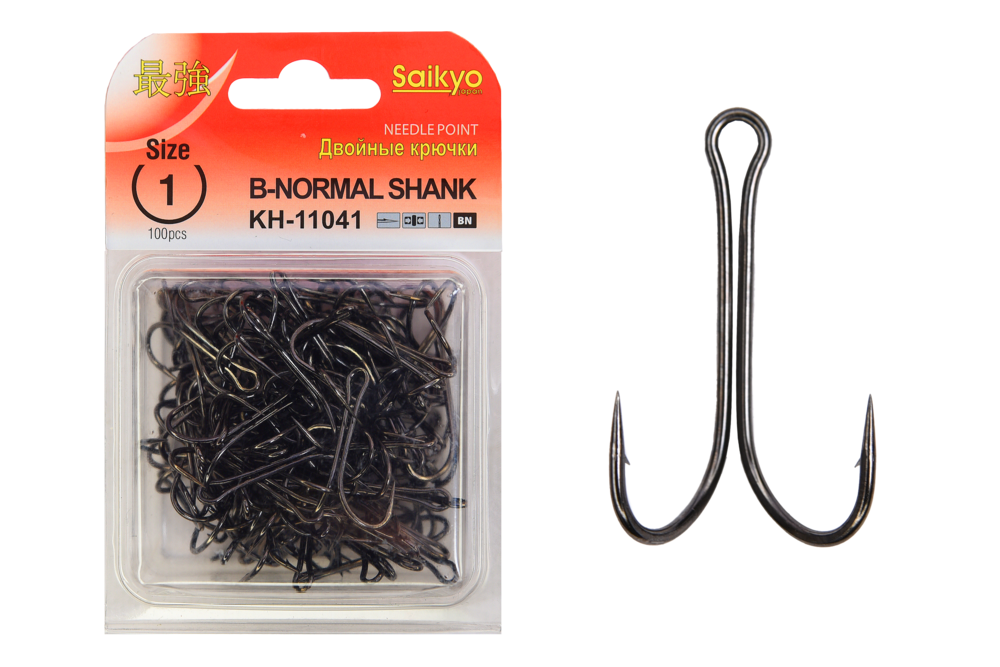 Крючки Saikyo двойн.Normal Shank KH-11041  № 1 BN (100шт)