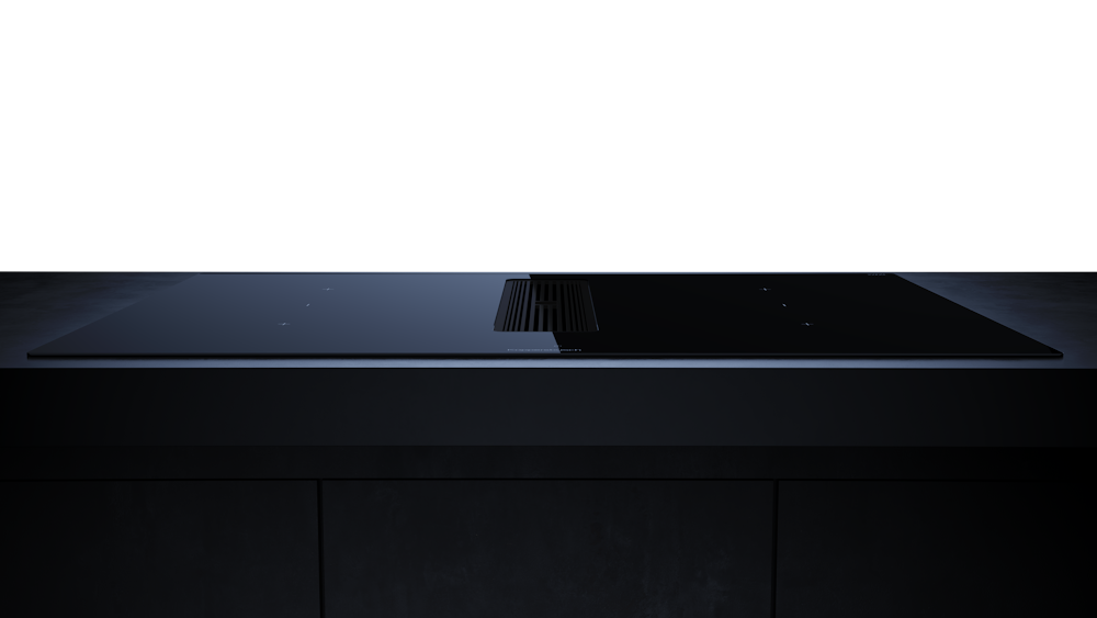 Индукционная варочная панель с вытяжкой Kuppersbusch KMI 8350.0 SR Black Chrome