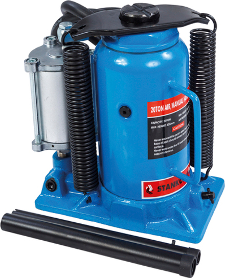 Бутылочный домкрат пневмогидравлический на 20 тонн, SD2002, синий, СТАНКОИМПОРТ
