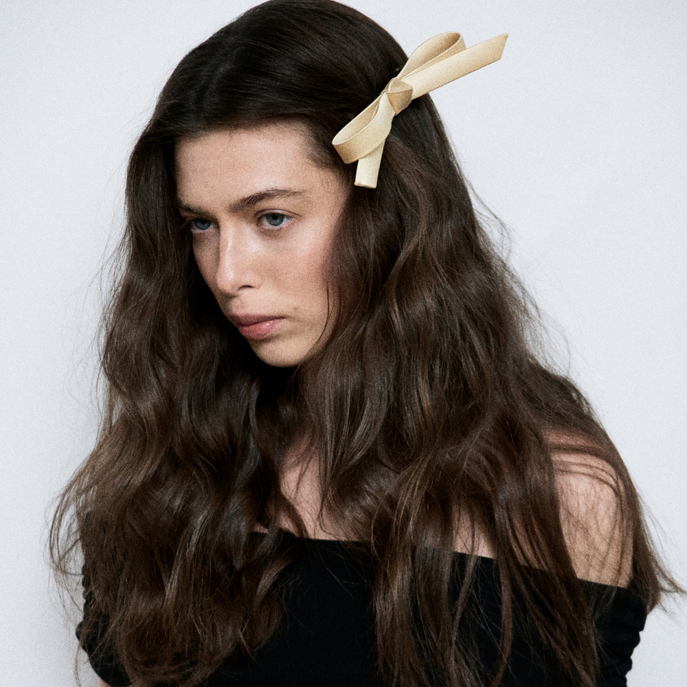 Бант "Стрекоза" S соломенный