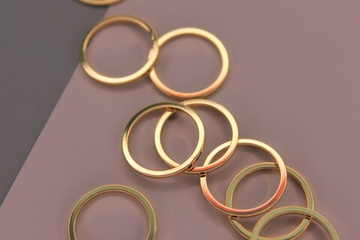 Кольцо 15 мм тонкое позолота