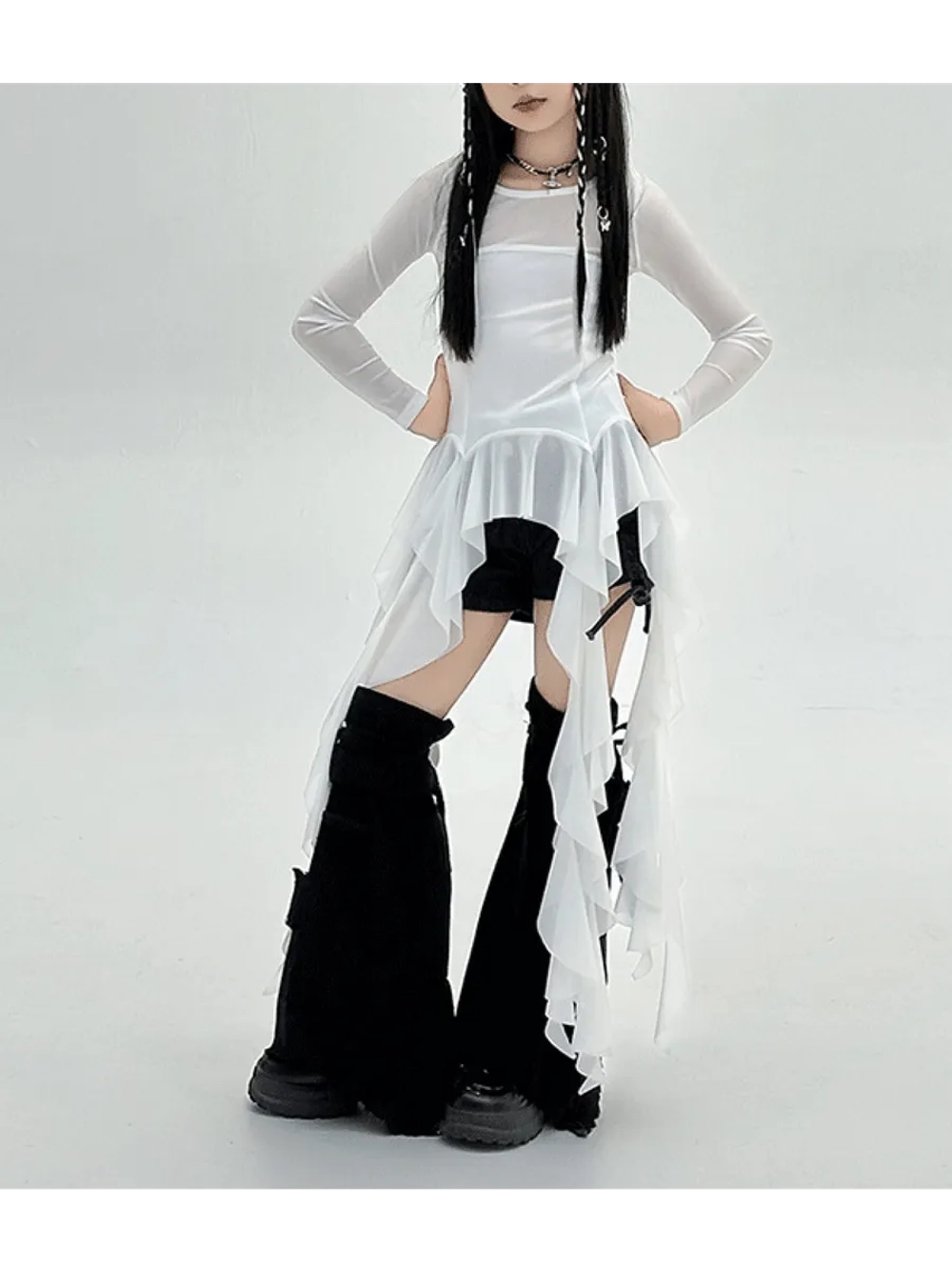 Лонгслив с воланами