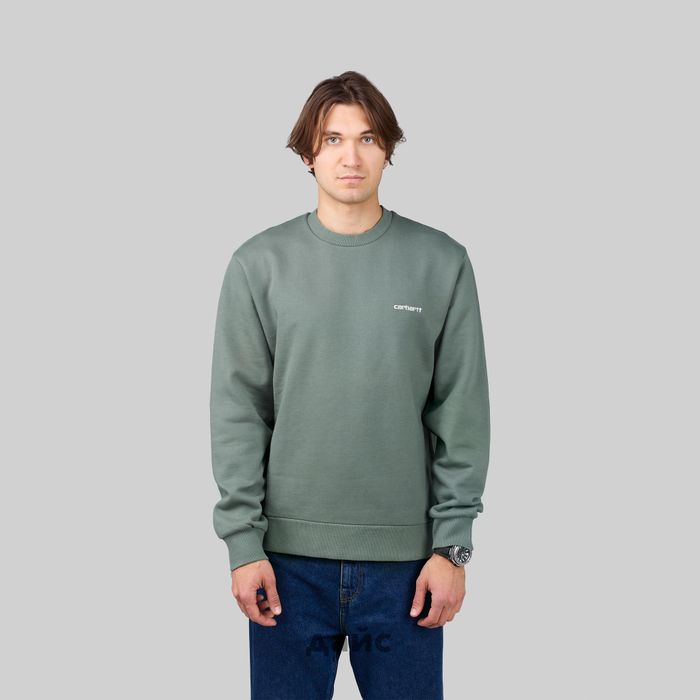 Толстовка мужская Carhartt WIP Script Embroidery Sweatshirt артикул:I033657_park - купить в магазине Дайс