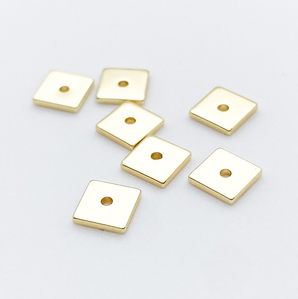 Бусина, цвет золото, размер 6*1 мм, цена за 10 шт