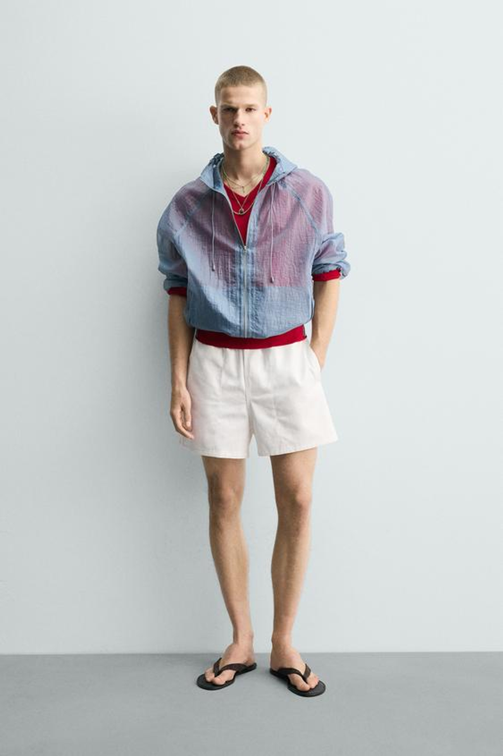 ZARA ШОРТЫ RELAXED FIT ИЗ РЕЛЬЕФНОЙ ТКАНИ, БЕЛЫЙ