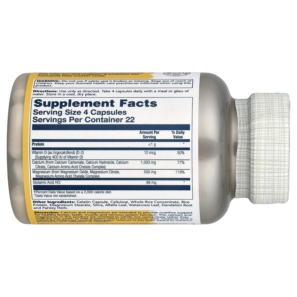 Solaray, Улучшенное усвоение, кальций и магний, 90 капсул