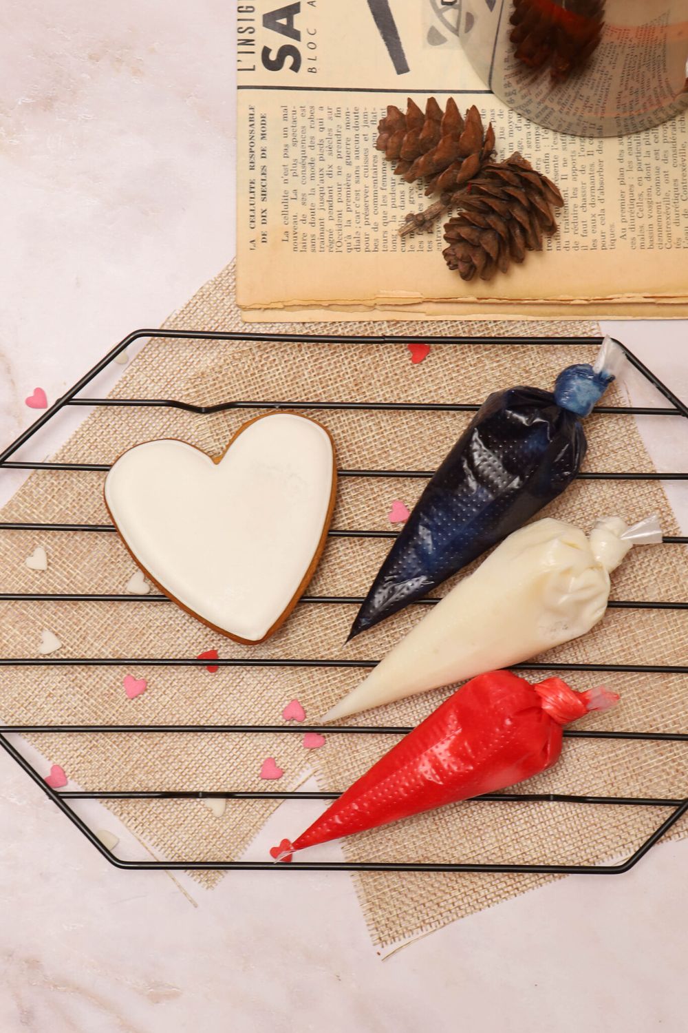 Набор для мастер - класса росписи пряников с покрытием "Сердечки"