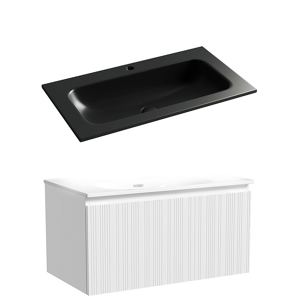 Тумба с раковиной Sancos CODE CD80W/CN7012MB 80 белая