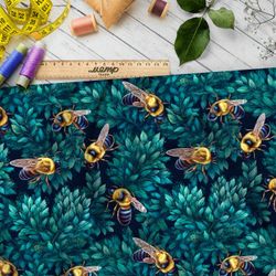 Ткань премиум атлас насекомые в сумерках