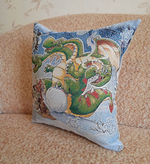 Декоративный гобеленовый чехол для интерьерной подушки Горыныч 38*38