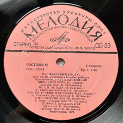Винтажная виниловая пластинка LP Весёлые Ребята Музыкальный Глобус (СССР 1979)