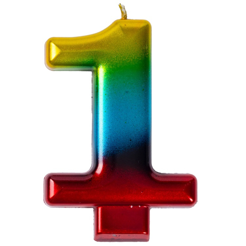 Свечи-цифры Радуга 8 см