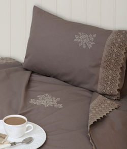 Элитное постельное белье Rose молочный шоколад от Luxberry Португалия наволочка