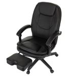 Кресло офисное CH-868N-BF, синхромеханизм, подставка для ног, экокожа, черное, 2018358