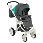 Детская коляска Adamex Barletta New 2 в 1 B-20 (серый+белый+мятный)