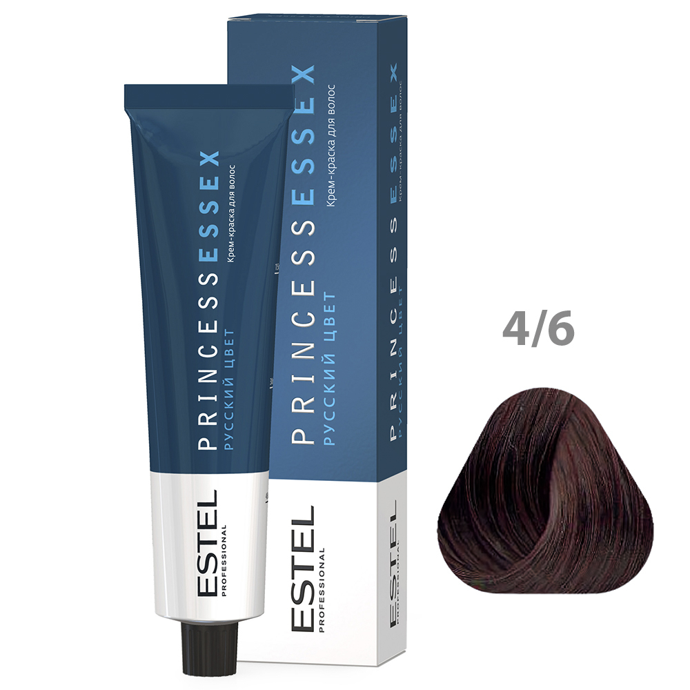 ESTEL PRINCESS ESSEX Крем-краска для волос, 4/6 шатен фиолетовый/баклажан, 60 мл