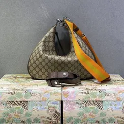 Большая сумка через плечо Gucci Attache бежевый