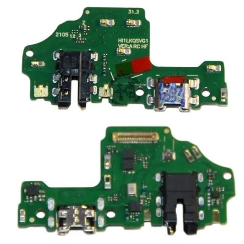 Шлейф для Huawei Honor 9X Lite плата на системный разъем/разъем гарнитуры/микрофон - Премиум