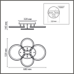 8380/95CL LEDIO LN26 000 белый, металл/акрил Умная люстра потолочная с ПДУ и голосовым управлением LED 95W 3000-6500К 220V ALIS SMART