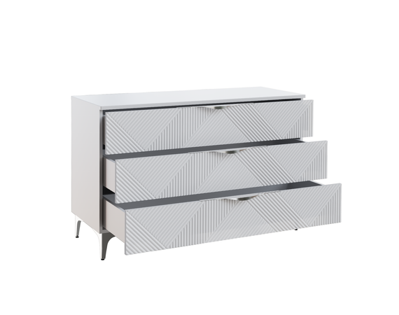 Комодино ПМ-390.11 Комод Белый софт , Белый Жемчуг