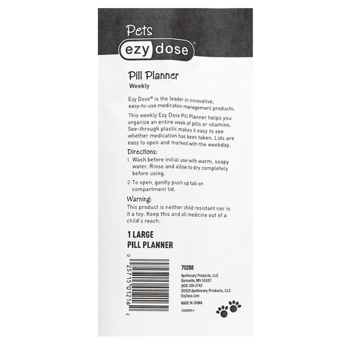 Ezy Dose, Now Pets, еженедельный органайзер для таблеток, для собак, большое количество, 1 шт.