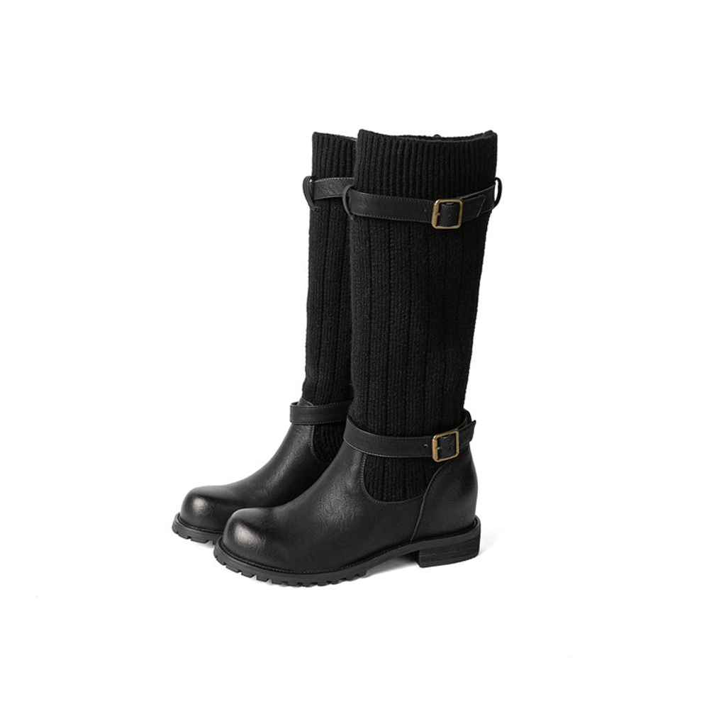 QUICHESHOES Cow Leather Knee high Boots Women"s