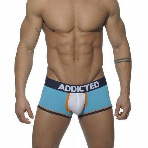 Мужские трусы джоки боксеры голубые с белой вставкой Seobean Addicted