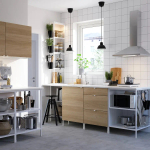 Комбинация для ванной - IKEA ENHET, 123х63.5х207 см, белый/имитация дуба, ЭНХЕТ ИКЕА